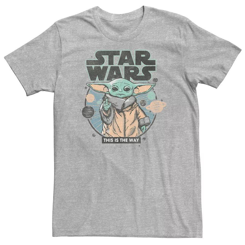 Big & Tall Star Wars The Mandalorian The Baby Yoda Tee, Men's, Size: 3XL, Athletic Grey Product Image