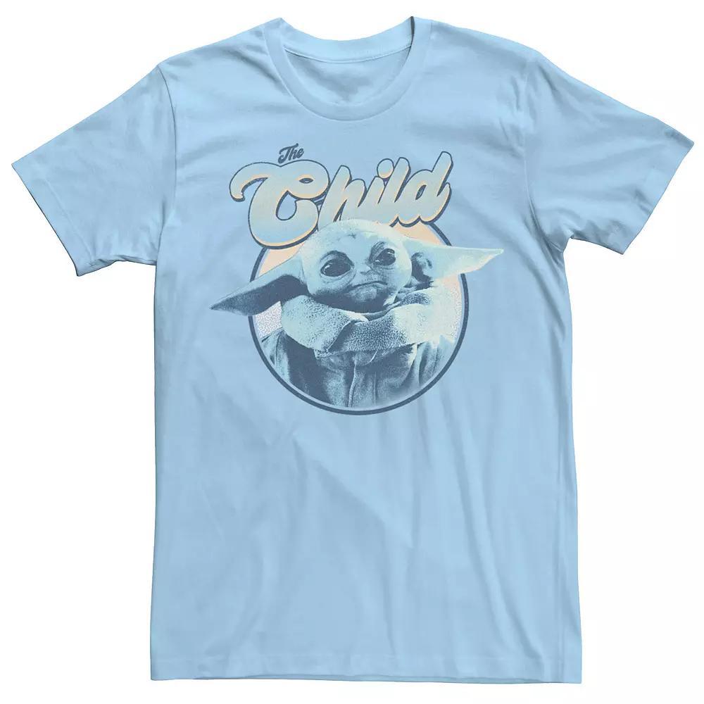 Men's Star Wars: The Mandalorian The Child Retro Portrait Blue Hue Tee,  Product Image