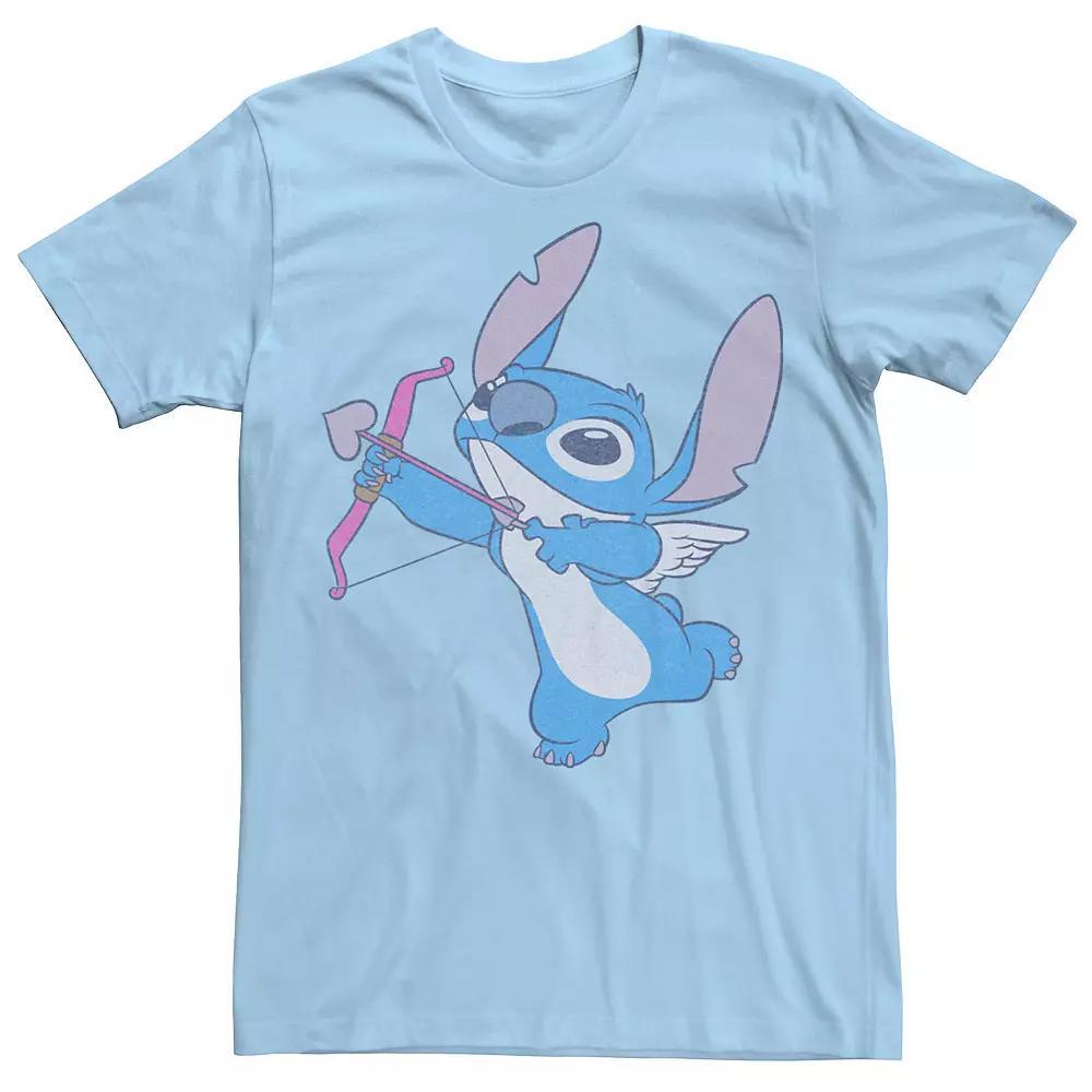 Disney's Lilo & Stitch Valentine's Day Stitch Cupid Men's Tee, Size: Large, Light Blue Product Image
