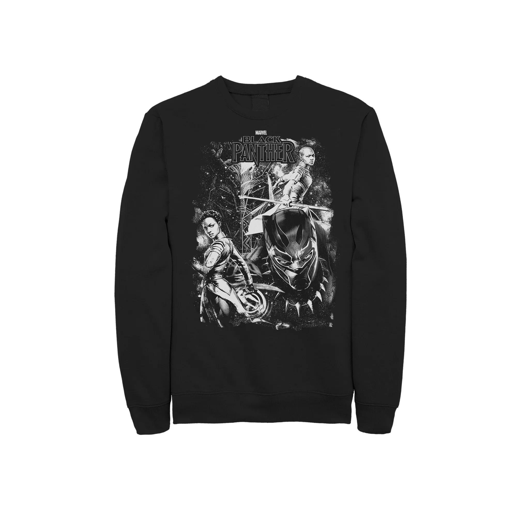 Men's Marvel Black Panther Group Shot Stars Poster Sweatshirt, Size: Small Product Image