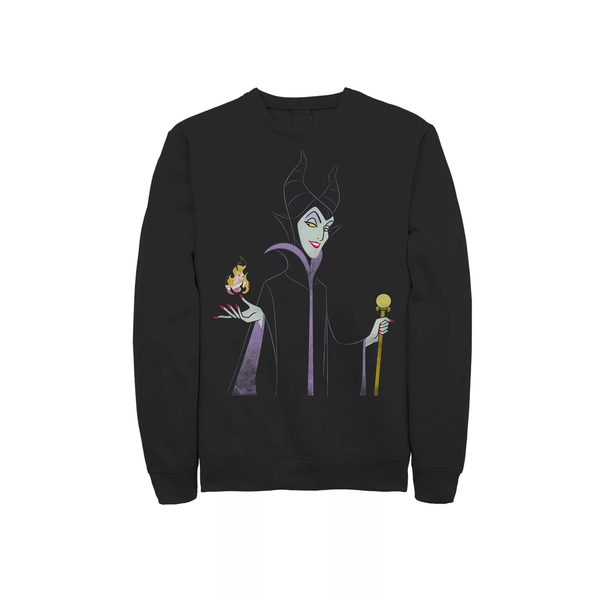 Disney's Sleeping Beauty Maleficent Men's With Staff & Aurora Flame Sweatshirt, Size: XL, Black Product Image