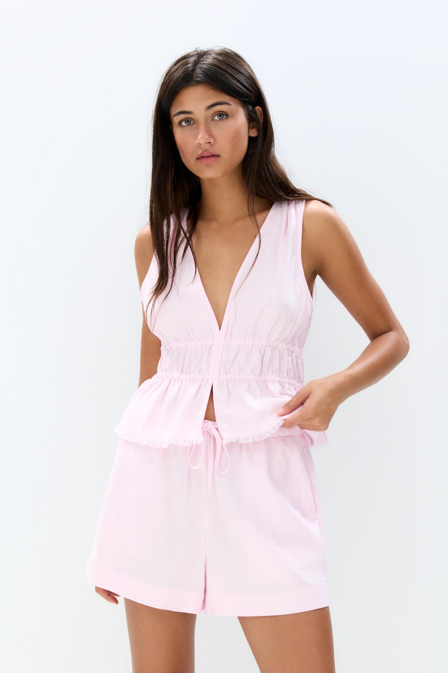 Rustic linen blend top Product Image