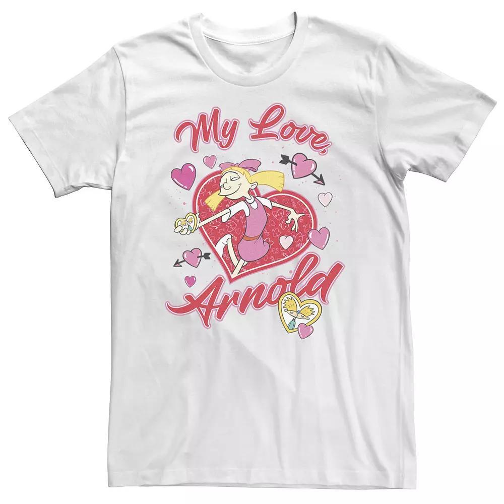 Big & Tall Hey Arnold My Love Arnold Helga Valentine Theme Tee, Men's, Size: 4XL, White Product Image