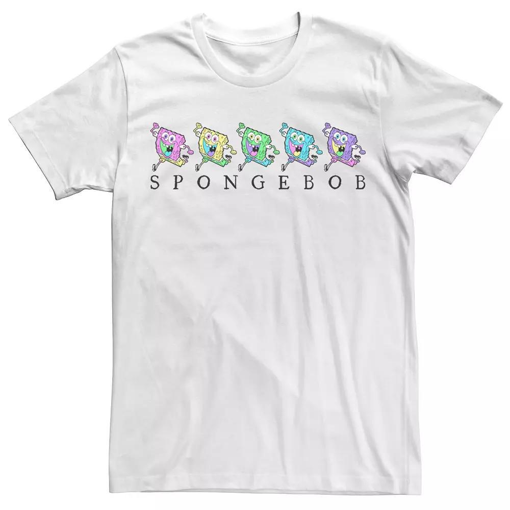 Men's SpongeBob Color Neon Line Up Tee, Size: Large, White Product Image