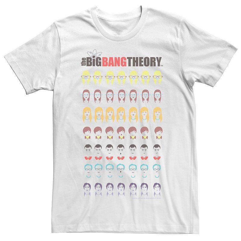 Men's The Big Bang Theory Faces Stack Tee, Size: Large, White Product Image