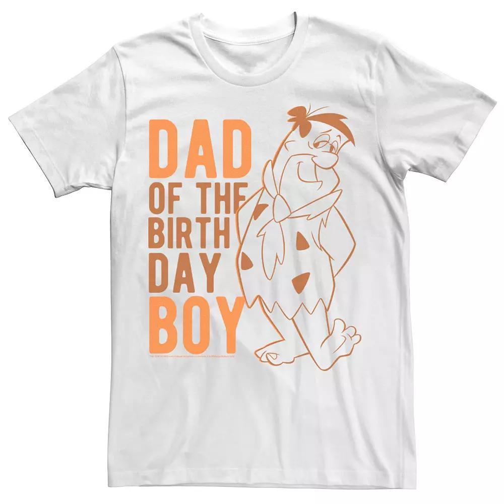 Men's Flinstone Fred Dad Of Birthday Boy Portrait Tee, Size: Medium, White Product Image