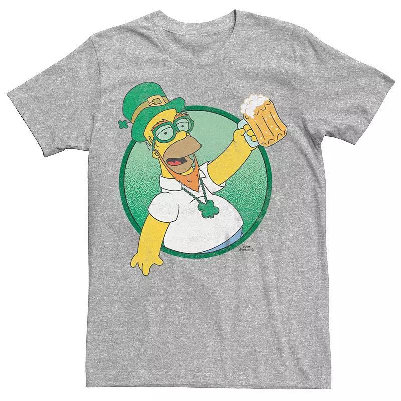 Big & Tall The Simpsons Homer Leprechaun Tee, Men's, Size: 4XB, Athletic Grey Product Image