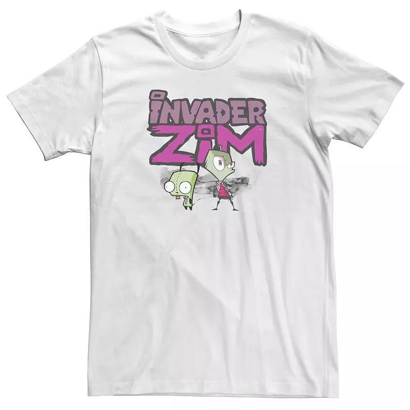 Men's Invader Zim and Gir Painted Logo Tee, Size: XXL, Silver Product Image