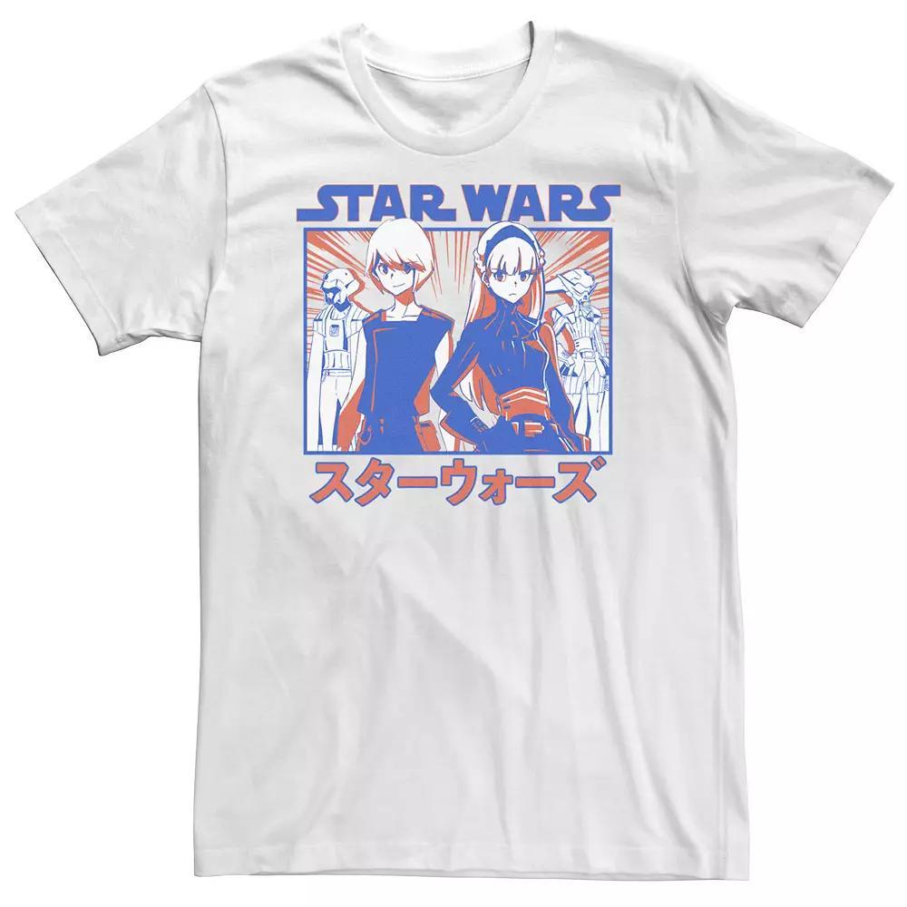 Big & Tall Star Wars: Visions Anime Twins Tee, Men's, Size: 3XL Tall, White Product Image