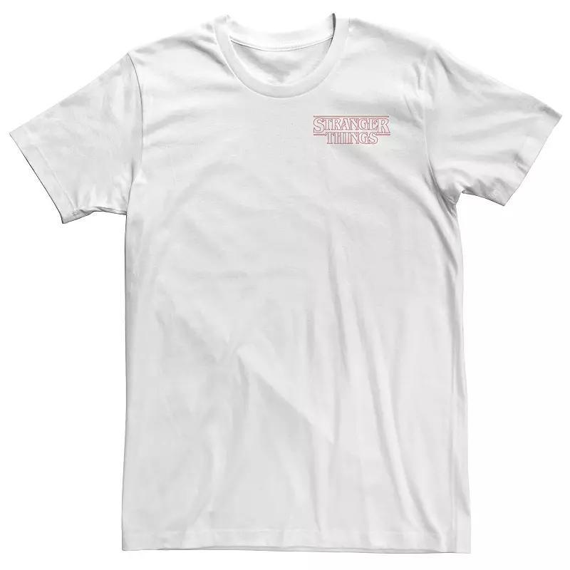 Big & Tall Netflix Stranger Things Logo Outline Left Chest Tee, Men's, Size: Large Tall, White Product Image