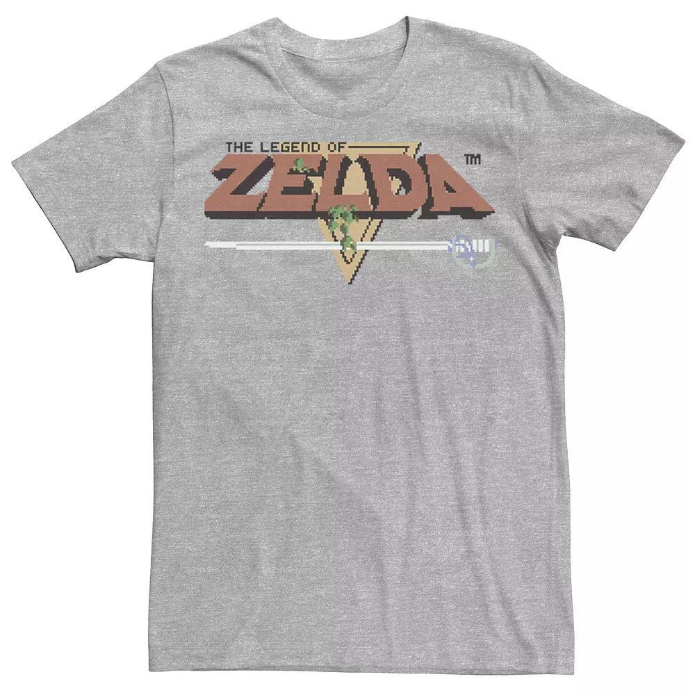 Men's Nintendo Zelda Classic NES 8bit Title Screen Tee, Size: Medium, Athletic Grey Product Image