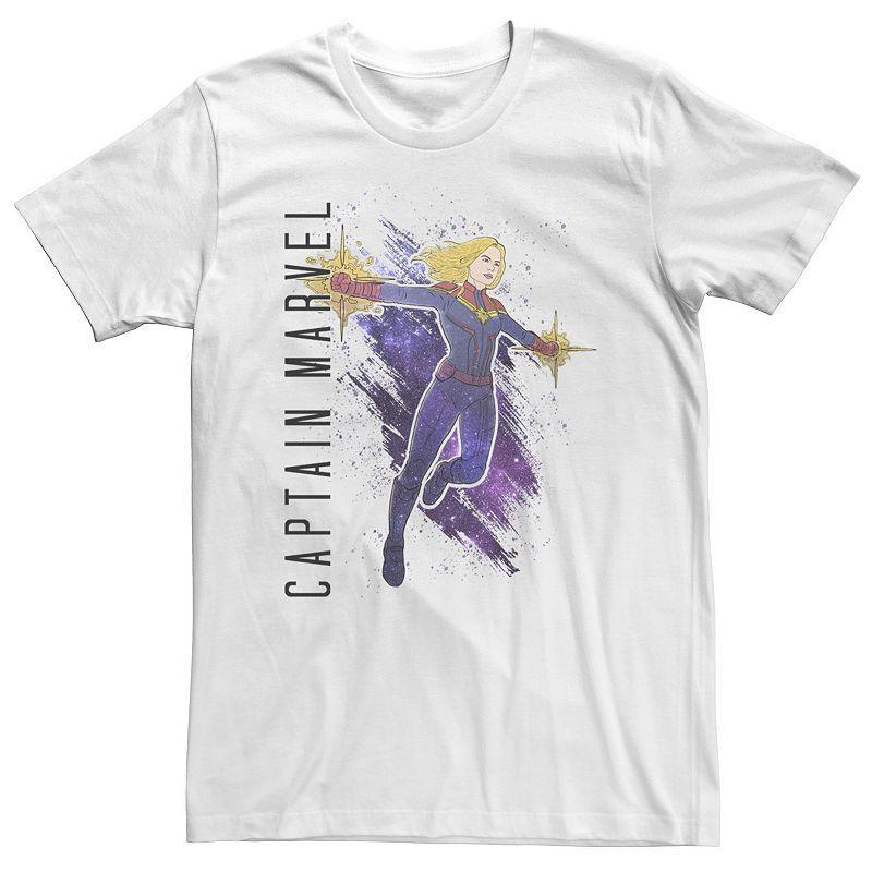 Big & Tall Marvel Avengers Endgame Captain Marvel Galaxy Paint Tee, Men's, Size: 5XL, White Product Image