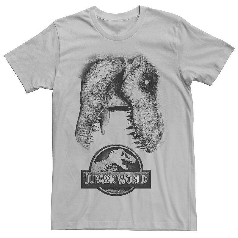 Men's Jurassic World Two T-Rex Icon Attack Grunge Tee, Size: Large, Athletic Grey Product Image