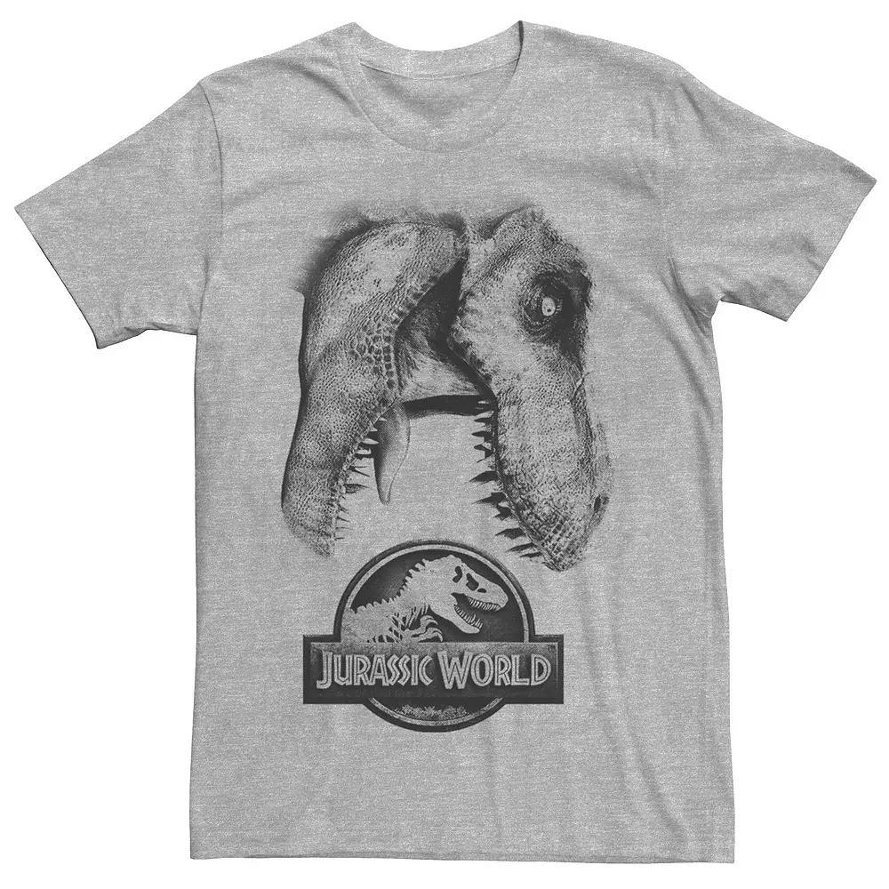 Men's Jurassic World Two T-Rex Icon Attack Grunge Tee, Size: Large, Athletic Grey Product Image