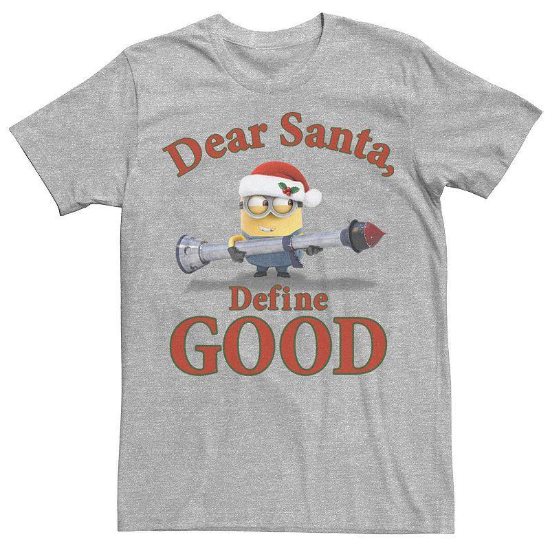 Men's Despicable Me Minions Dear Santa Define Good Tee, Size: 3XL, Athletic Grey Product Image