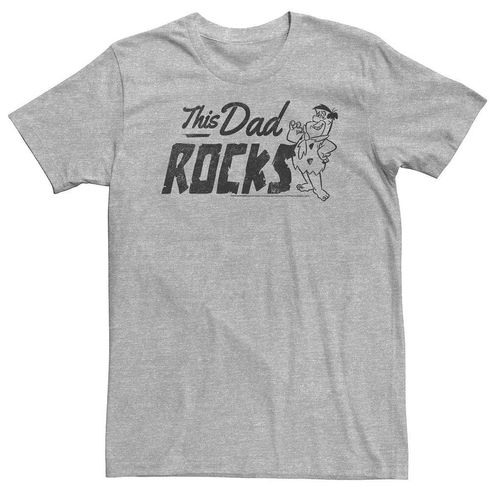 Big & Tall The Flintstones Fred Flintstone "This Dad Rocks" Tee, Men's, Size: 4XL, Athletic Grey Product Image
