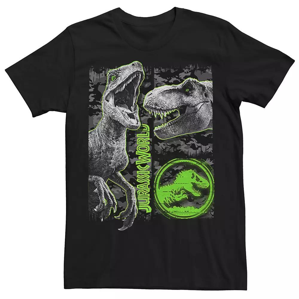 Men's Jurassic World Two Raptor T-Rex Camo Scratch Tee,  Product Image