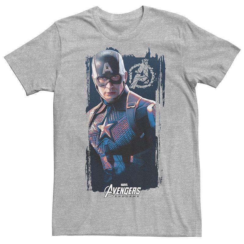 Mens Marvel Avengers Endgame Captain America Poster Tee Athletic Grey Product Image