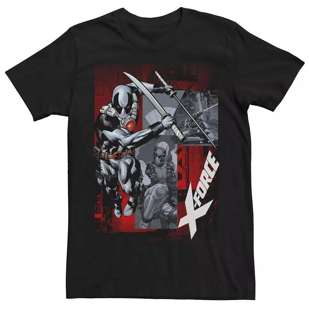 Men's Marvel Deadpool X-Force Action Panels Tee, Size: Medium, Black Product Image