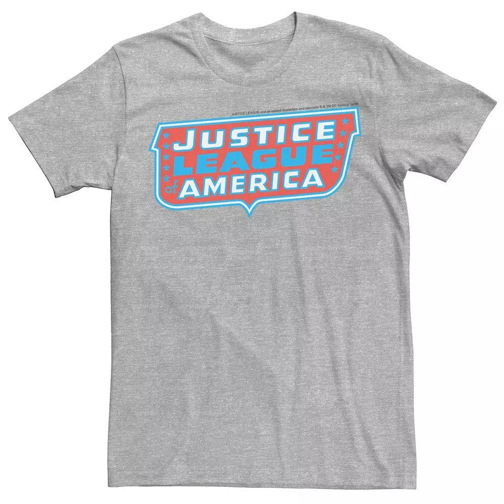 Men's DC Comics Justice League Of America Text Poster Logo Tee, Size: XL, Athletic Grey Product Image