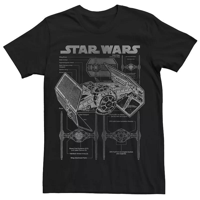 Men's Star Wars Schematics Graphic Tee, Size: XL, Black Product Image