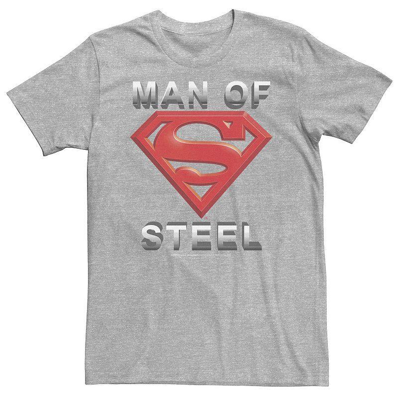 Big & Tall DC Comics Superman Man Of Steel 3D Logo Tee, Mens Athletic Grey Product Image