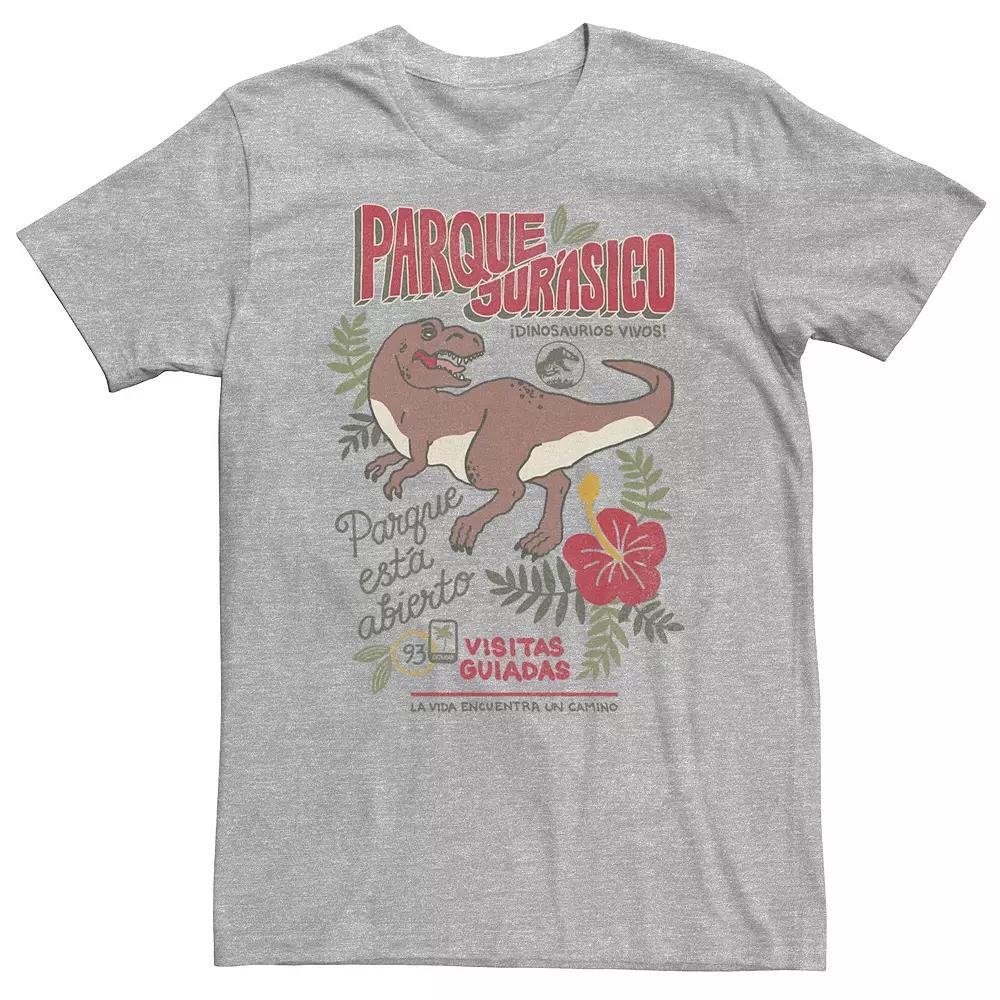 Big & Tall Jurassic Park Spanish Opening Day Poster Tee, Men's, Size: 3XL Tall, Athletic Grey Product Image