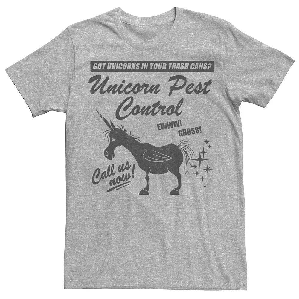Disney / Pixar's Onward Men's Unicorn Pest Control Logo Tee, Size: XXL, Athletic Grey Product Image