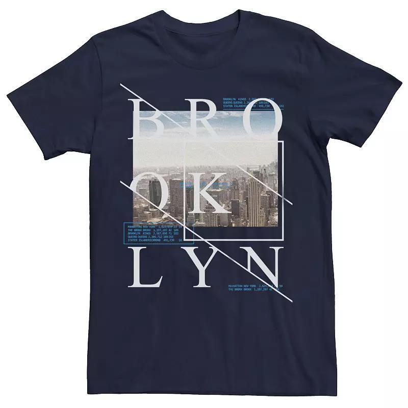 Men's Brooklyn Skyline Photo Graphic Tee, Size: XS, Blue Product Image