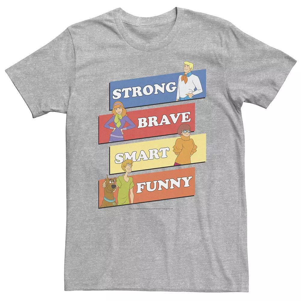 Big & Tall Scooby-Doo Group "Strong Brave Smart Funny" Text Block Poster Tee, Men's, Size: Large Tall, Athletic Grey Product Image