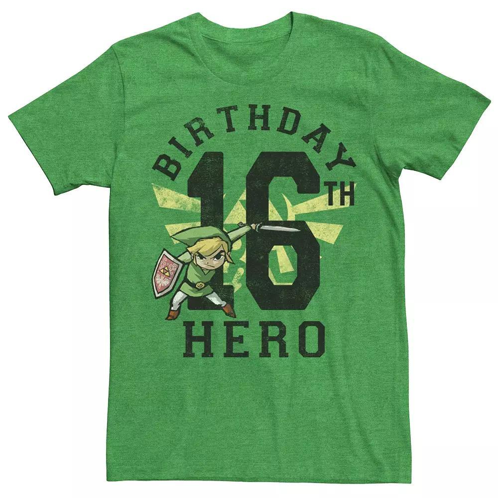 Men's Nintendo Legend Of Zelda Link 16th Birthday Tee, Size: Small, Kelly Grey Product Image