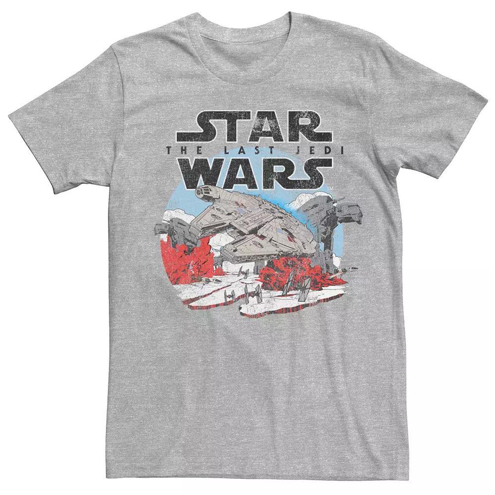 Men's Star Wars The Last Jedi Battle Scene Poster Tee, Size: Small, Athletic Grey Product Image