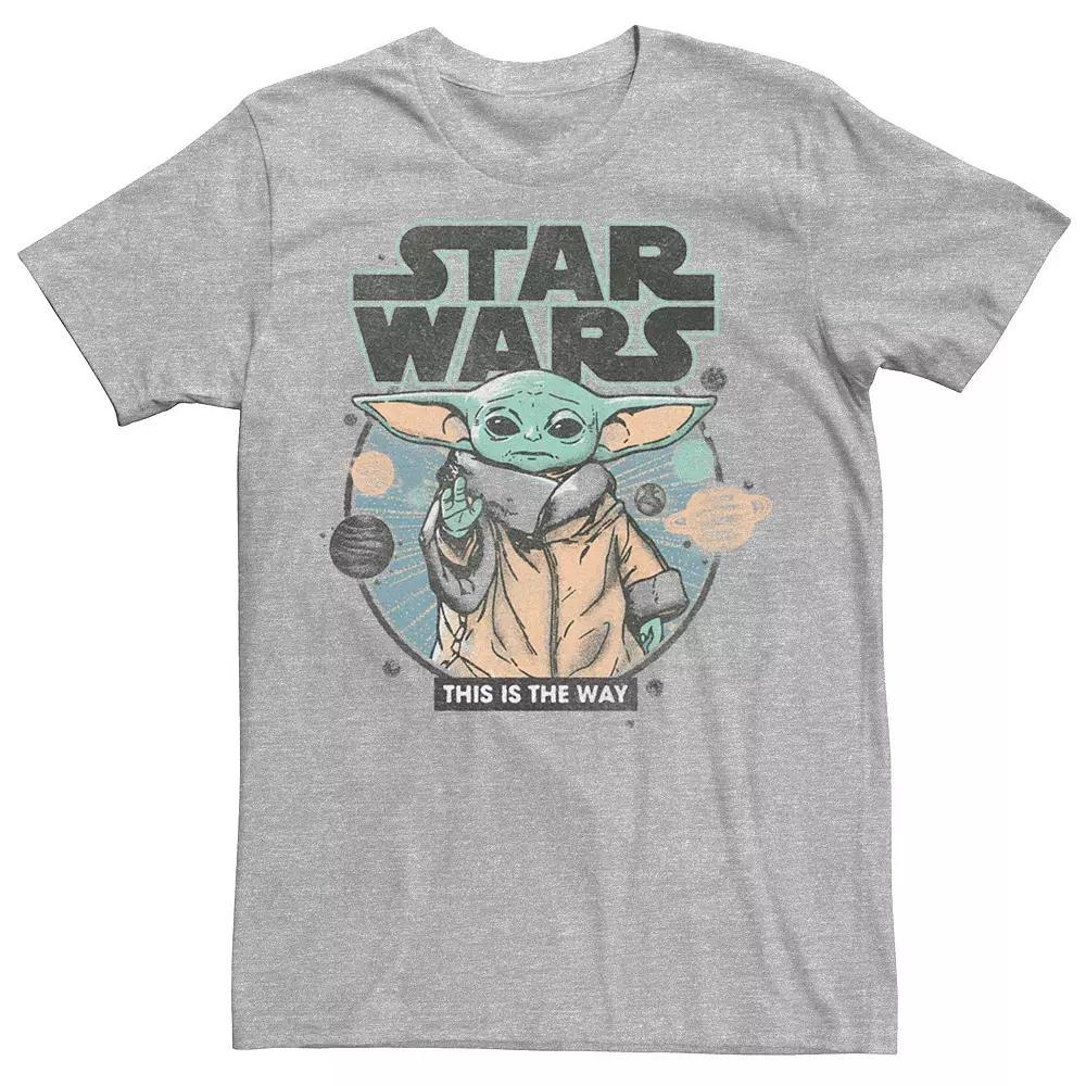 Men's The Mandalorian The Baby Yoda Tee, Size: Large, Athletic Grey Product Image