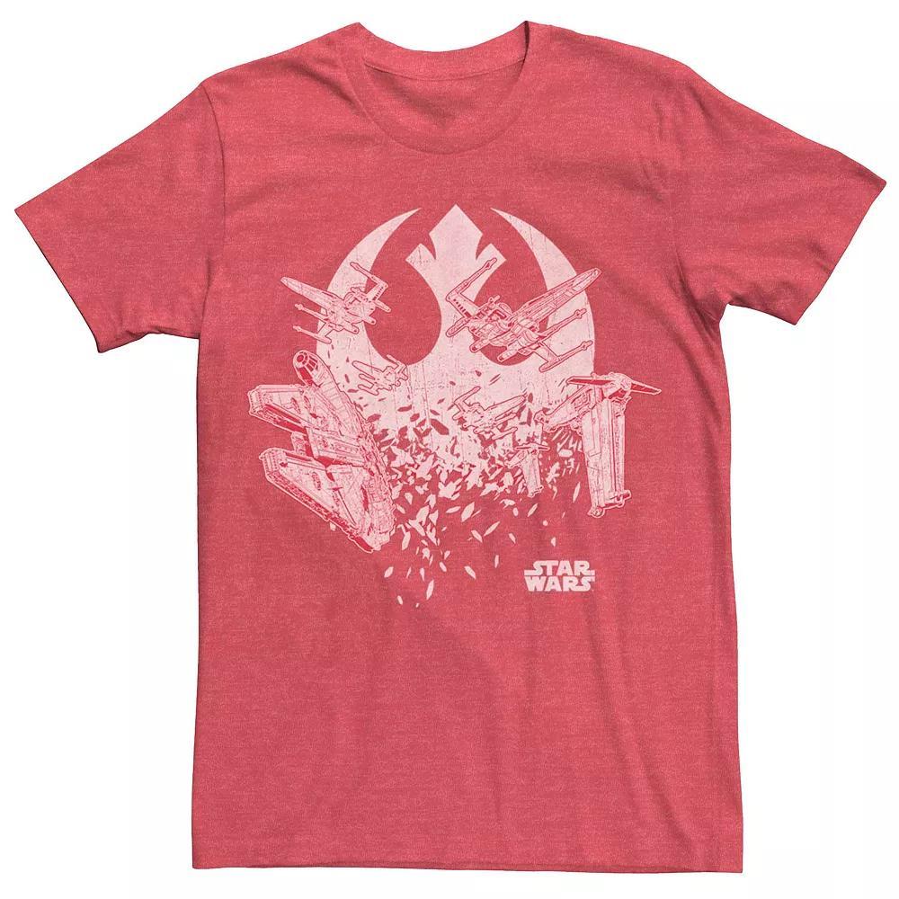 Men's Star Wars Rebel Ship Shatter Logo Tee, Size: XL, Red Grey Product Image