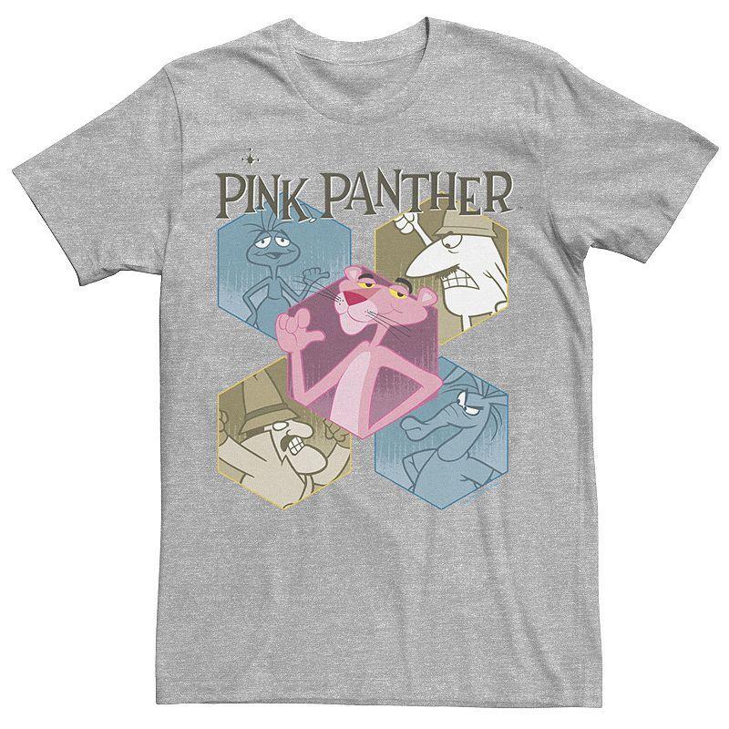 Men's Pink Panther Hexagonal Portraits Graphic Tee, Size: XXL, Athletic Grey Product Image