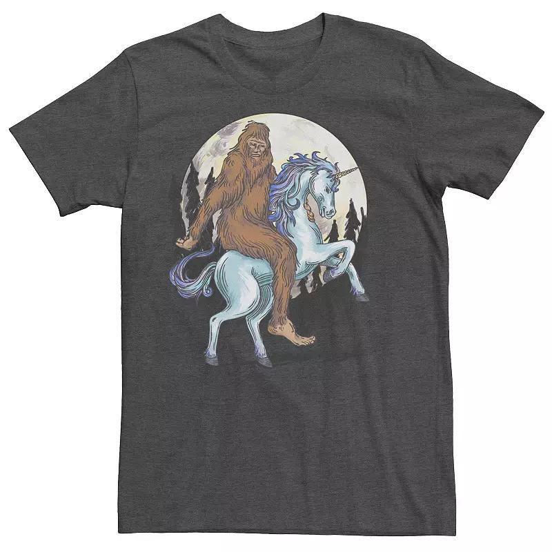 Men's Big Foot On A Unicorn Drawing Tee, Size: XL, Grey Heather Product Image