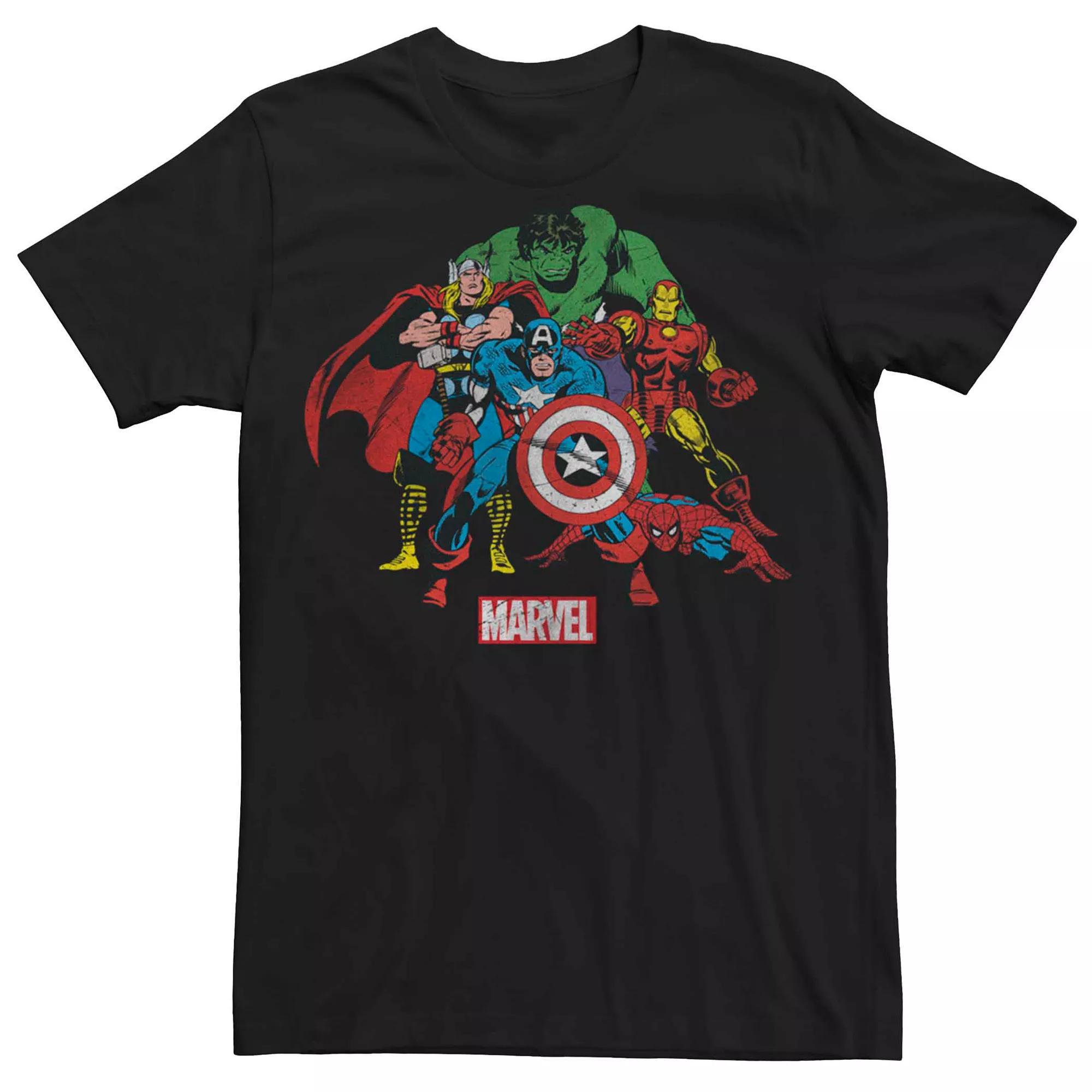 Men's Marvel Retro Avenger Pile Up Group Shot Tee,  Product Image