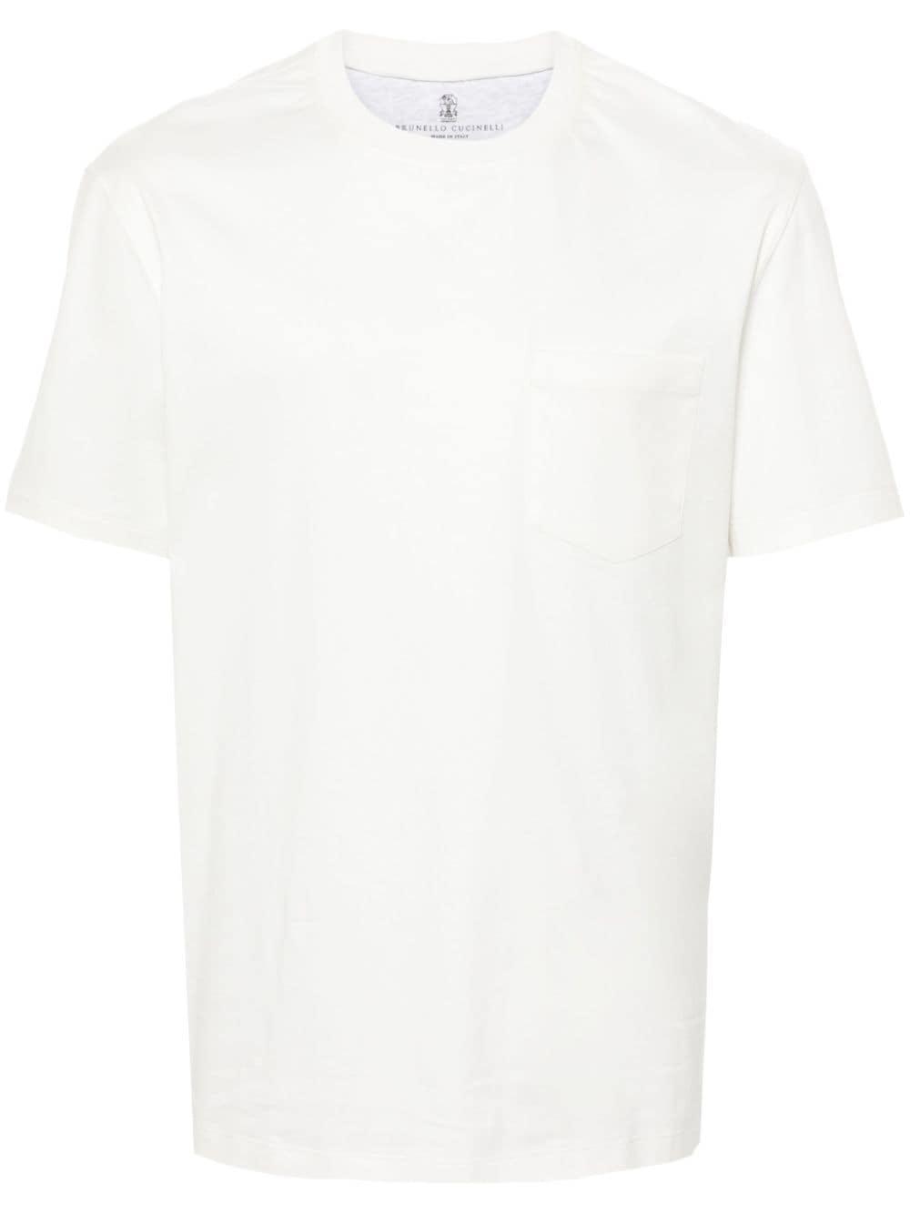 BRUNELLO CUCINELLI Patch-pocket Cotton T-shirt In Off White Product Image