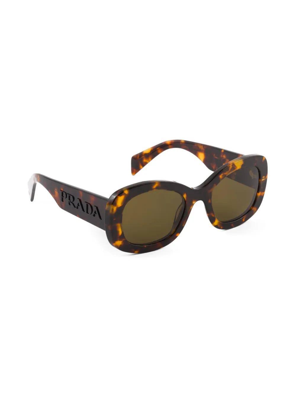 PRADA Tortoiseshell Rectangle-frame Sunglasses In Brown Product Image