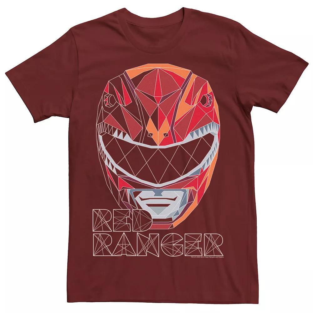 Men's Power Rangers Red Ranger Polygon Big Face Tee,  Product Image