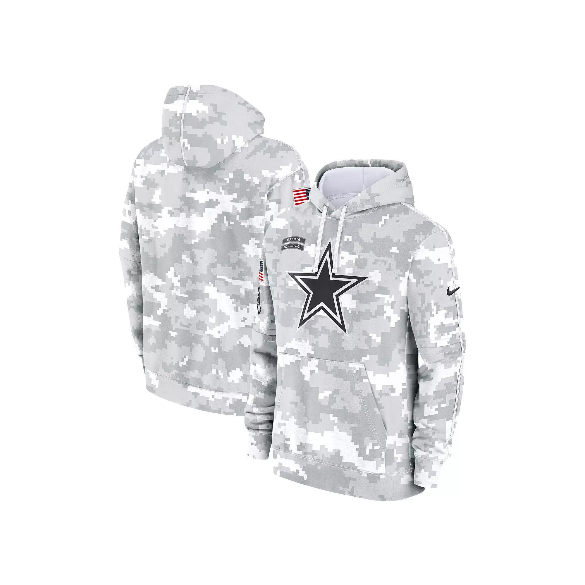 Men's Nike Arctic Camo Dallas Cowboys 2024 Salute to Service Club Fleece Pullover Hoodie, Size: 3XL, Team Product Image