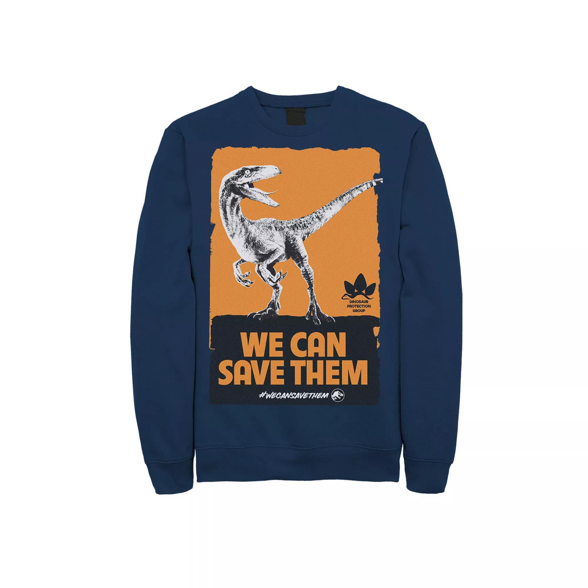 Men's Jurassic World We Can Save Them Poster Sweatshirt,  Product Image