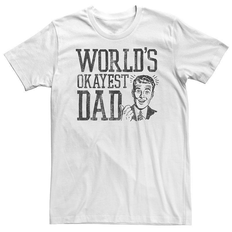 Big & Tall Father's Day "World's Okayest Dad" Tee, Men's, Size: 3XL, White Product Image