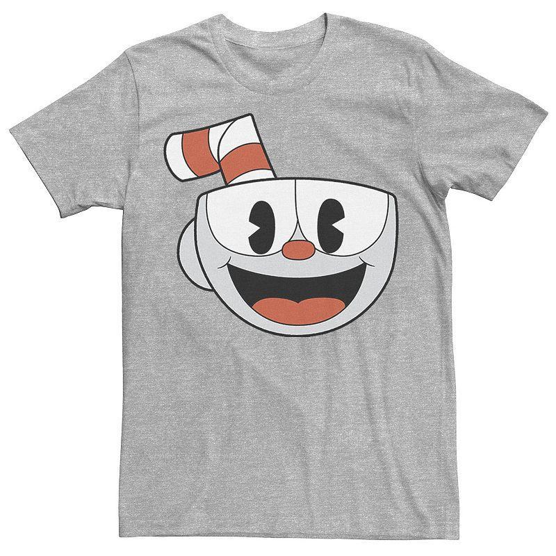 Mens The Cuphead Show Big Smiling Face Video Game Tee Athletic Grey Product Image