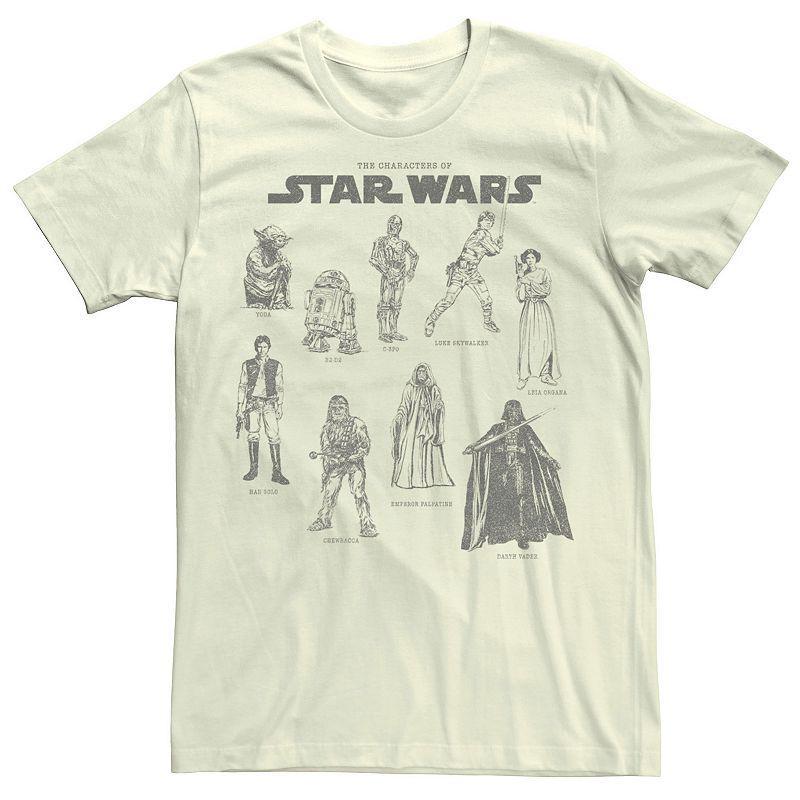 Men's Star Wars Character Chart Tee, Size: Small, Natural Product Image