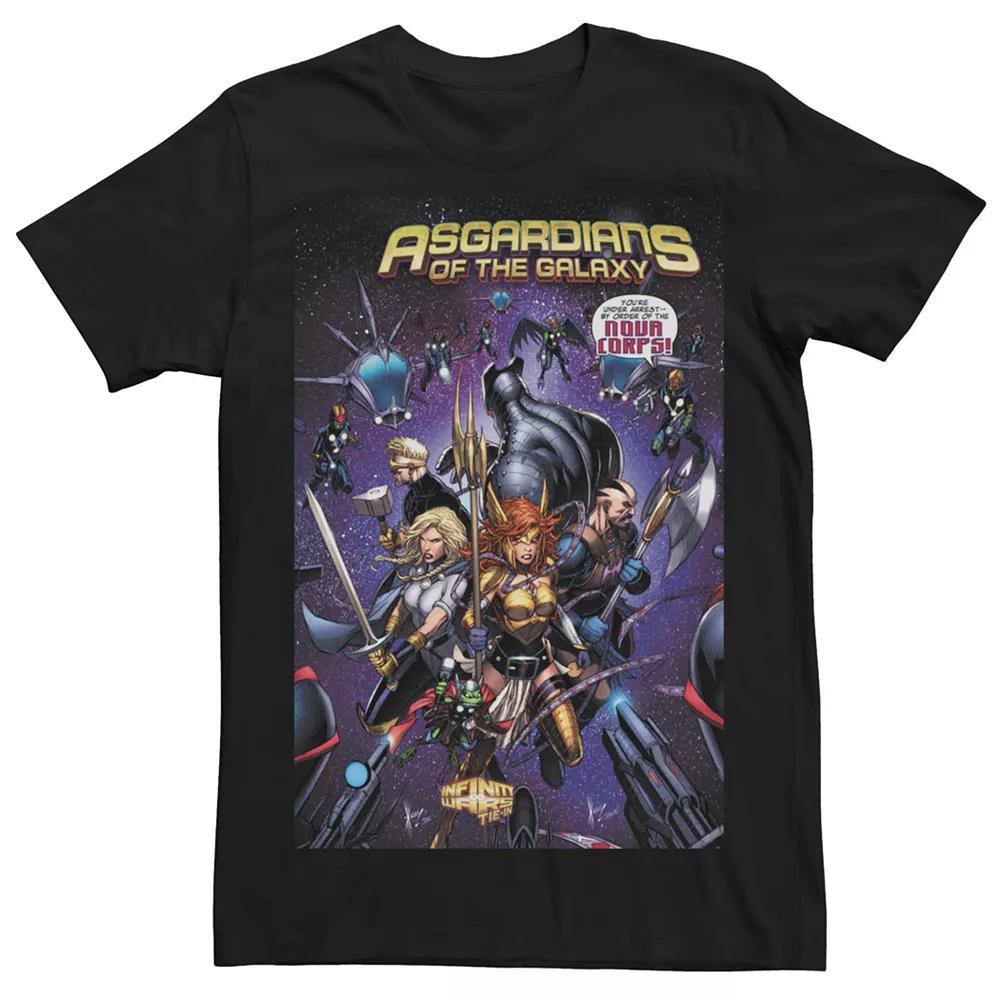Men's Marvel Asgardians Of The Galaxy Nova Corps Comic Cover Tee,  Product Image