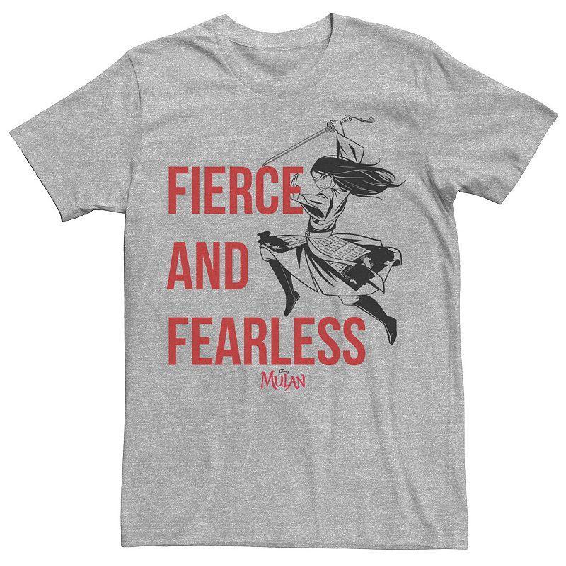 Disney's Mulan Live Action Fierce And Fearless Action Pose Men's Tee, Size: 3XL, Athletic Grey Product Image