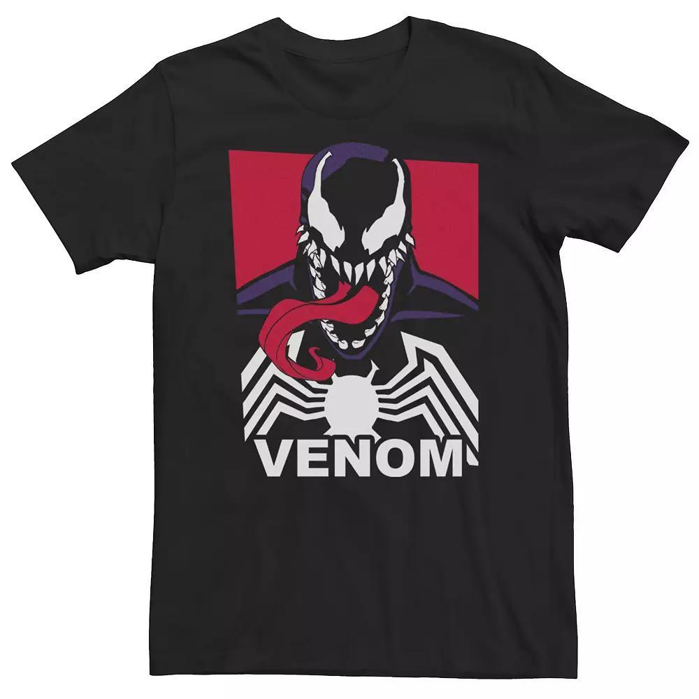 Big & Tall Marvel Venom Tongue Out Comic Logo Tee, Men's, Size: 4XL, Black Product Image