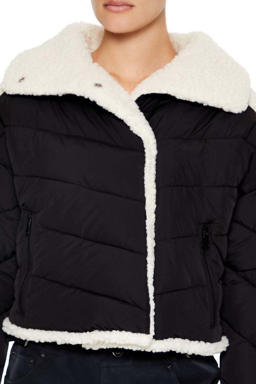 Faux Shearling-Trim Puffer Jacket | Forever 21 Product Image