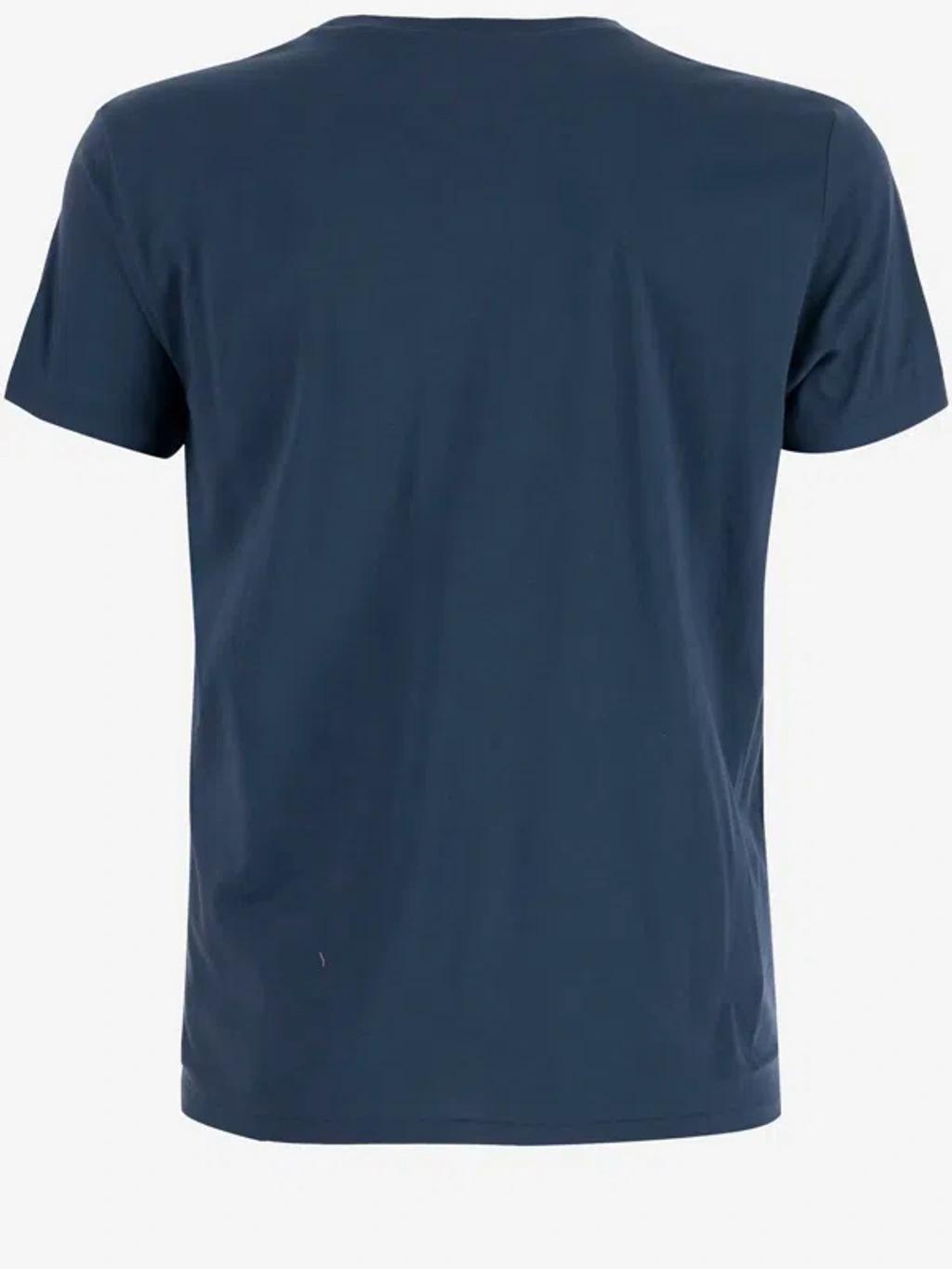 POLO RALPH LAUREN Cotton T-shirt With Logo In Blue Product Image